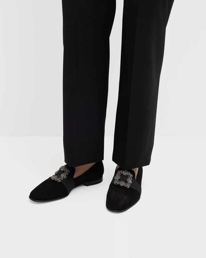 Men's Carlton Suede Crystal Buckle Loafers - Image 3