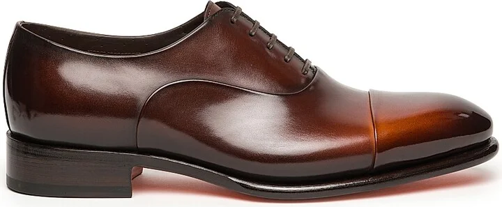 Men's Carter Cap-Toe Leather Oxfords - Orange - Size 9