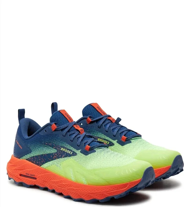 Men's Cascadia 17 Trail Running Shoes In Sharp Green/navy/firecracker