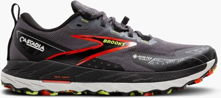 Mens Cascadia 18 Gtx Shoes In Blackened Pearl/black/tomato