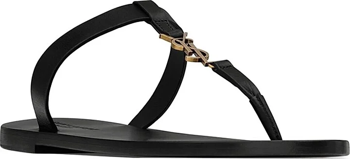Men's Cassandre Slide Sandals in Smooth Leather - Black - Size 9 - Image 2