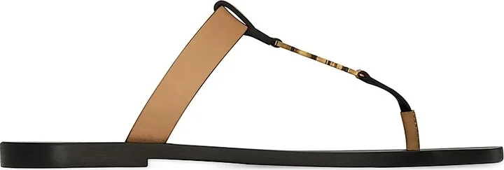 Men's Cassandre Slides in Smooth Leather - Brown Gold - Size 7