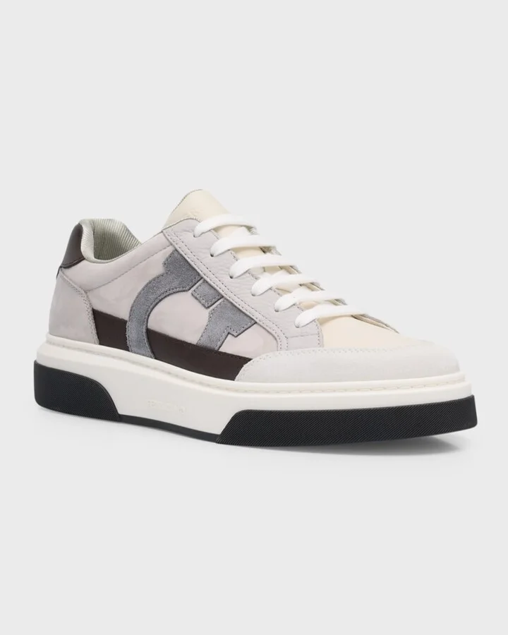 Men's Cassina Gancini Leather Low-Top Sneakers - Image 4