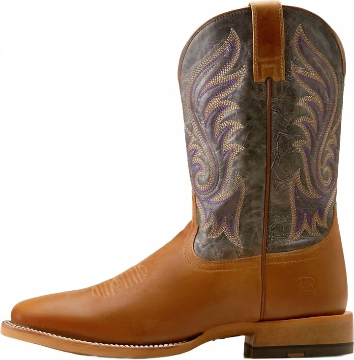 Men's Cattle Call Smokey Boot In Tan/purple