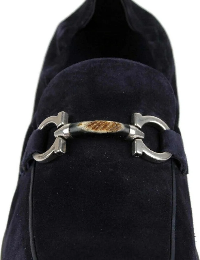 Men's Celso Dark Blue Suede Stretch Horsebit Loafer 0689525 (7.5 EE) - Image 8