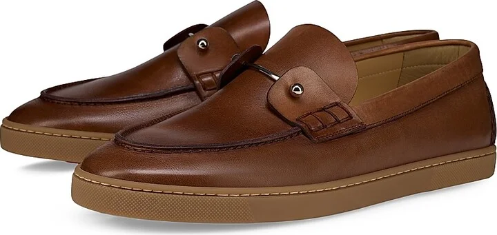 Men's Chambeliboat Patinated Leather Loafers - Havane - Size 10.5 - Image 2