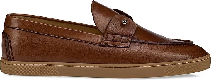 Men's Chambeliboat Patinated Leather Loafers - Havane - Size 10.5