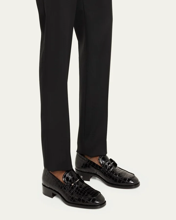 Men's Chambelimoc Croc-Embossed Leather Loafers - Image 2
