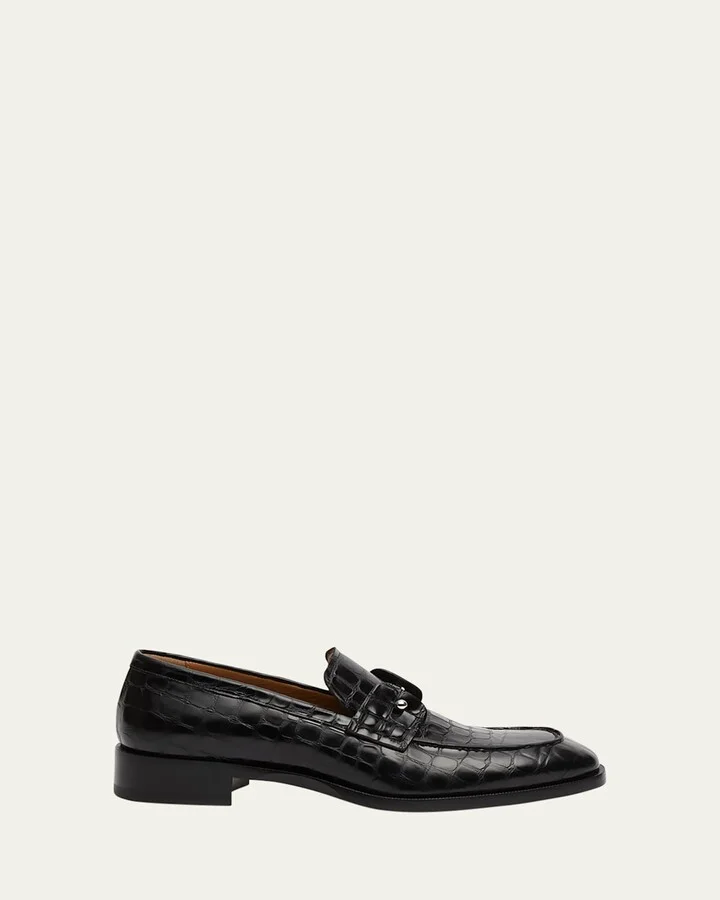 Men's Chambelimoc Croc-Embossed Leather Loafers