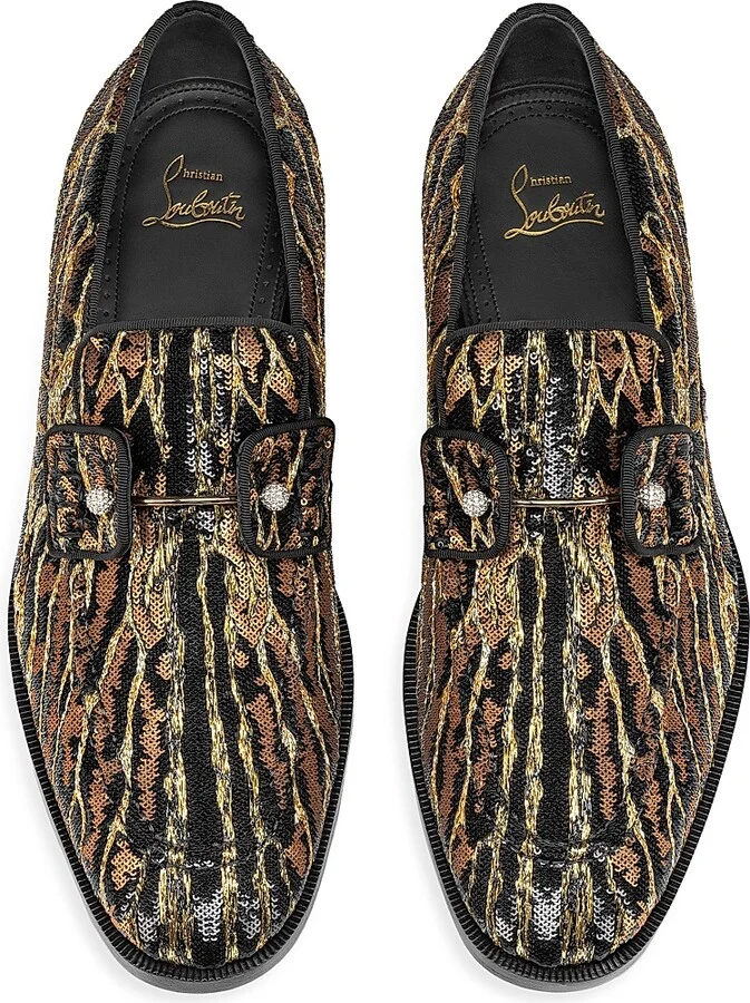 Men's Chambelimoc Night Strass Ocelot Loafers - Size 8 - Image 4