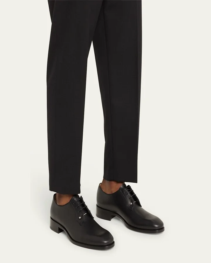 Men's Chambeliss Collar-Pin Leather Derby Shoes - Image 6