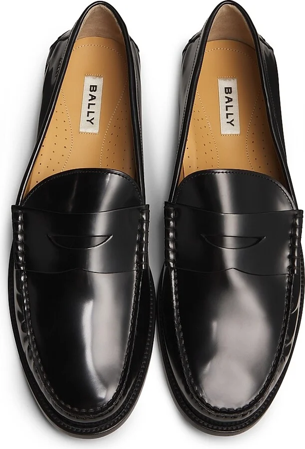 Men's Charlex Leather Penny Loafers - Black - Size 11.5 - Image 4