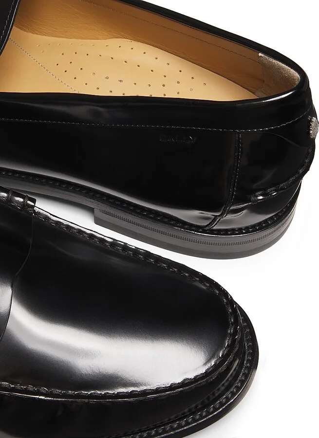 Men's Charlex Leather Penny Loafers - Black - Size 11.5 - Image 6