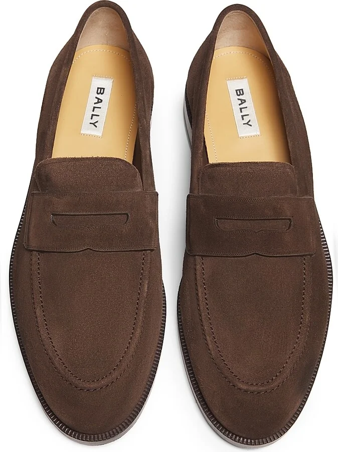 Men's Charney Suede Penny Loafers - Ebano - Size 9.5 - Image 4