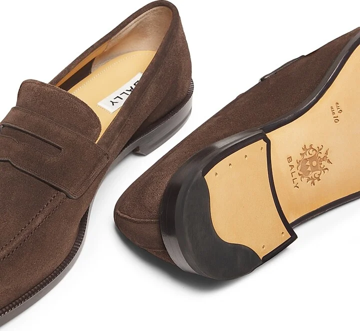 Men's Charney Suede Penny Loafers - Ebano - Size 9.5 - Image 6