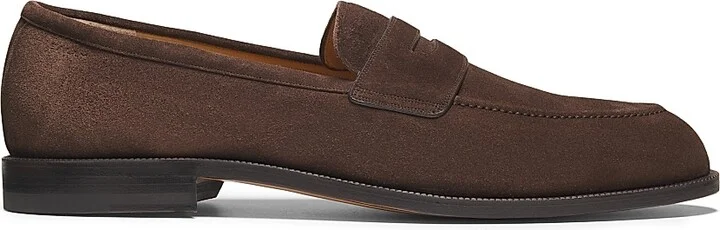 Men's Charney Suede Penny Loafers - Ebano - Size 9.5