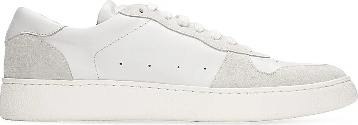 Men's Cheadle Leather & Suede Low-Top Sneakers - Bianco Grey - Size 7.5