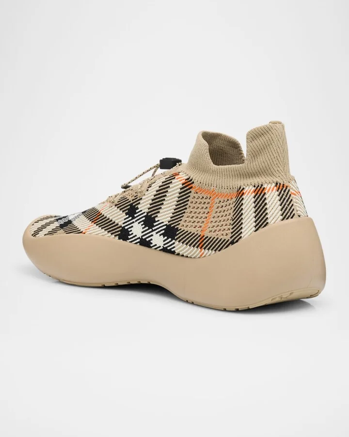 Men's Check Knit Neptune Sneakers - Image 3