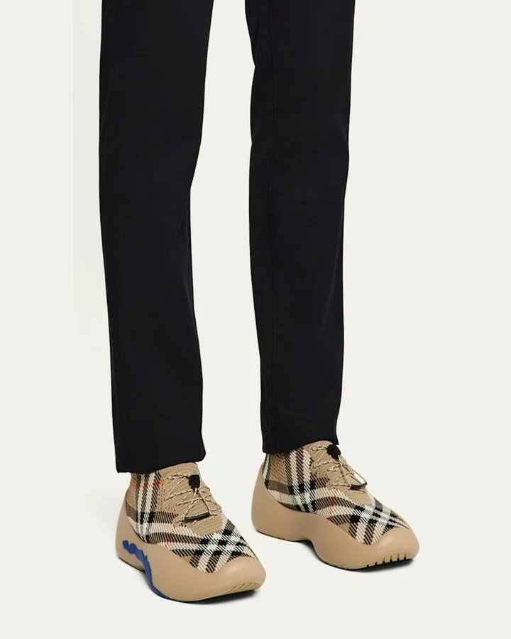 Men's Check Knit Neptune Sneakers - Image 3