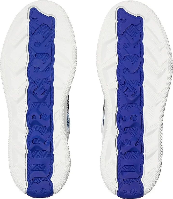 Men's Check Low-Top Leather Sneakers - White Hyacinth - Size 6 - Image 5