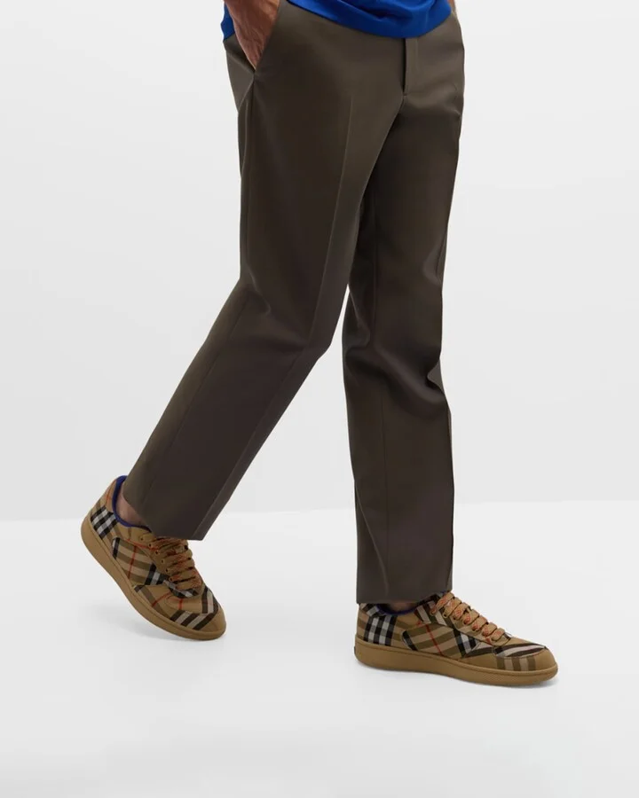 Men's Check Low-Top Sneakers - Image 3