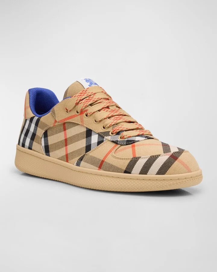 Men's Check Low-Top Sneakers - Image 4