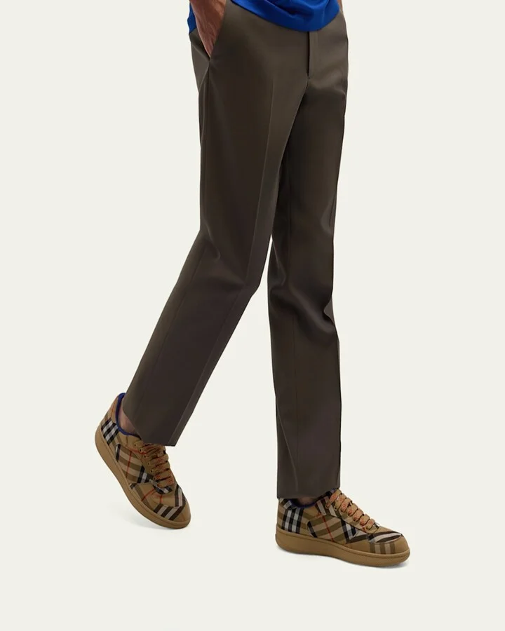 Men's Check Low-Top Sneakers - Image 4