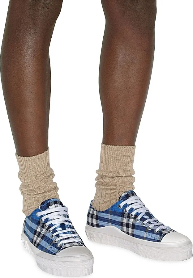 Men's Check Low-Top Sneakers - Hyacinth - Size 6 - Image 6