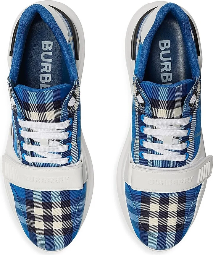 Men's Check Low-Top Sneakers - Hyacinth - Size 6 - Image 4