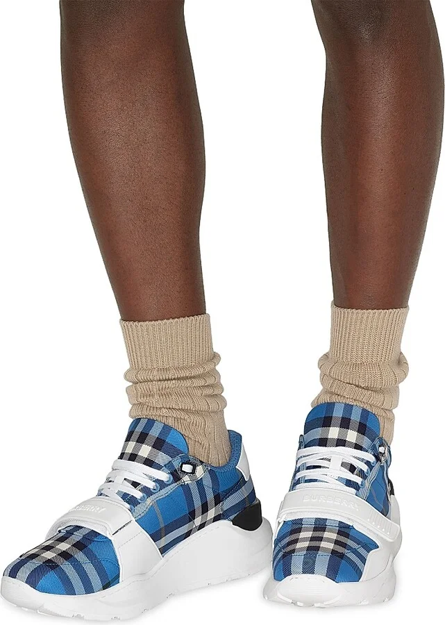Men's Check Low-Top Sneakers - Hyacinth - Size 6 - Image 6