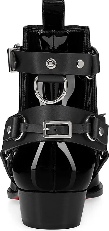 Men's Chesteviss Patent Leather Boots - Black - Size 8.5 - Image 4