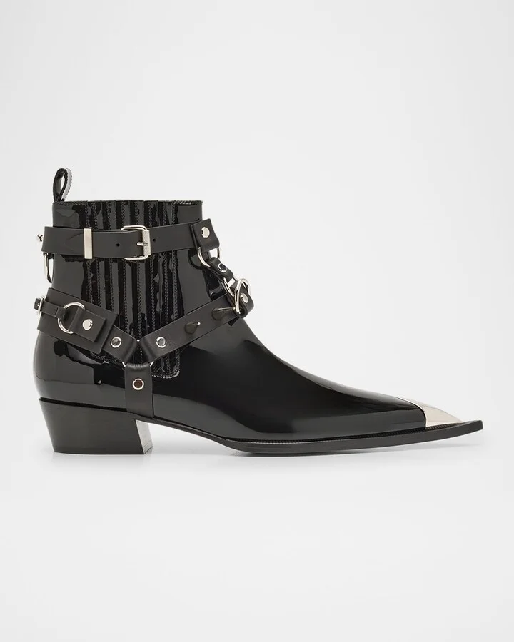 Men's Chesteviss Patent Leather Chelsea Boots
