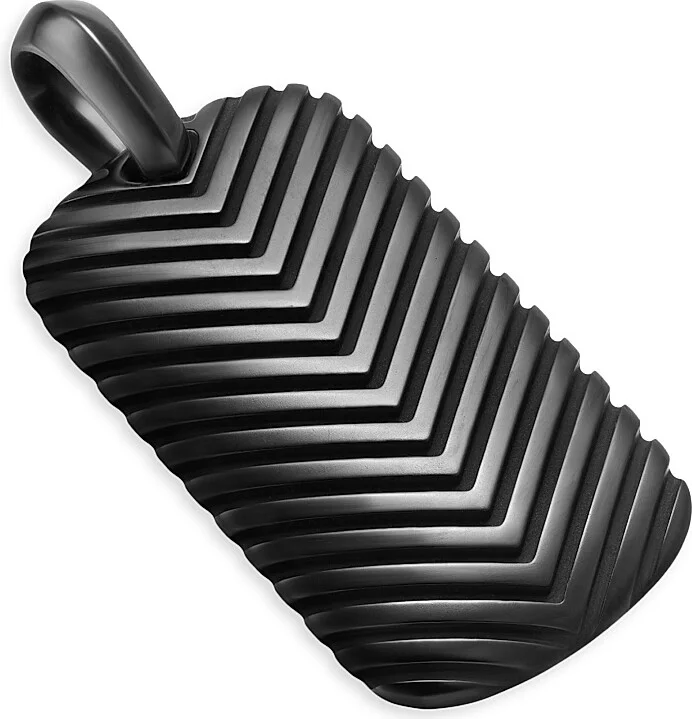 Men's Chevron Tag in Black Titanium, 34MM - Black - Image 3