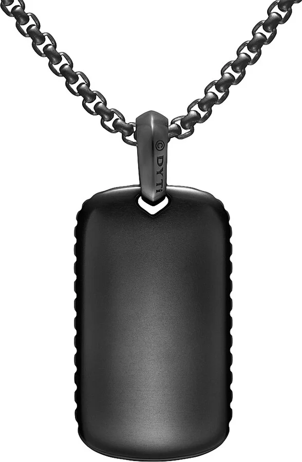 Men's Chevron Tag in Black Titanium - Diamond Black - Image 4