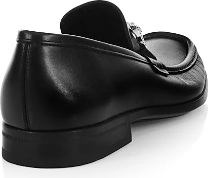 Men's Chris Horse-Bit Leather Loafers - Nero - Size 9 - Image 3