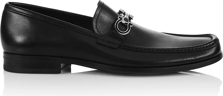 Men's Chris Horse-Bit Leather Loafers - Nero - Size 9