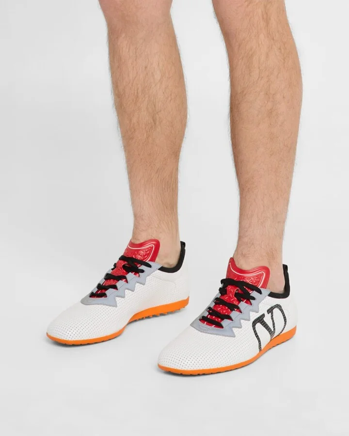 Men's Chromathon Perforated Leather Runner Sneakers - Image 6