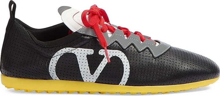 Men's Chromathon Sneakers in Perforated Nappa - Black Multi - Size 9