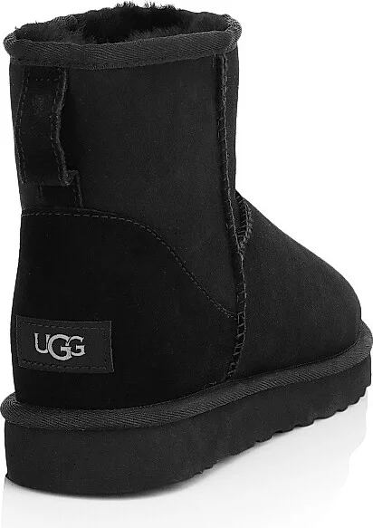 Men's Classic Heritage Suede & Shearling Classic Mini Bomber Boots - Black - Size 10 - Image 3