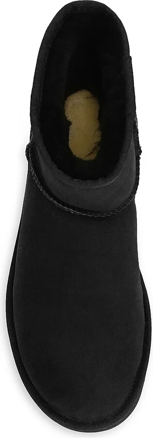 Men's Classic Heritage Suede & Shearling Classic Mini Bomber Boots - Black - Size 10 - Image 5