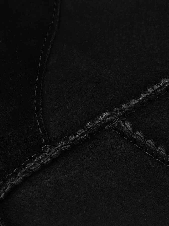 Men's Classic Heritage Suede & Shearling Classic Mini Bomber Boots - Black - Size 10 - Image 6