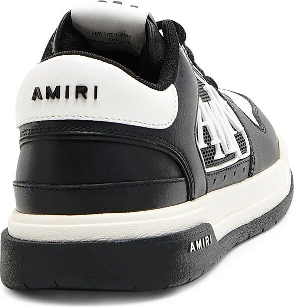 Men's Classic Logo Leather Low-Top Sneakers - Black Black - Size 15 - Image 3