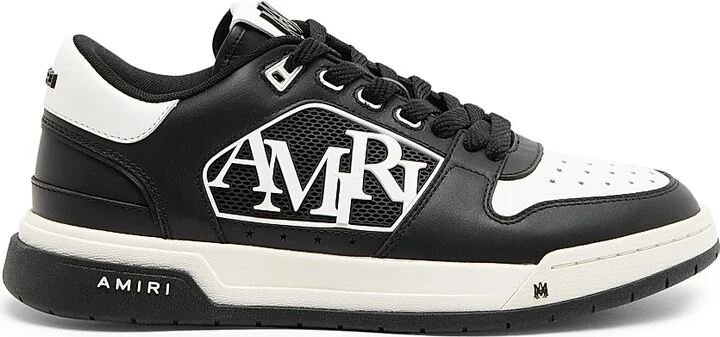 Men's Classic Logo Leather Low-Top Sneakers - Black Black - Size 15