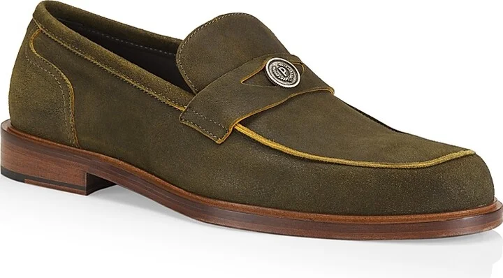 Men's Classic Suede Penny Loafers - Olive - Size 8 - Image 2