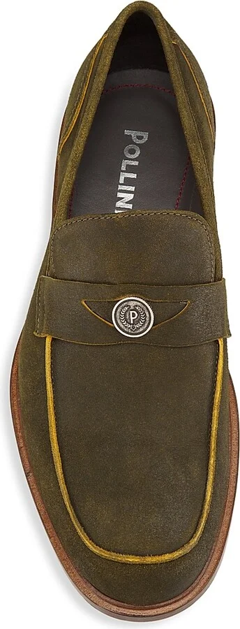 Men's Classic Suede Penny Loafers - Olive - Size 8 - Image 5