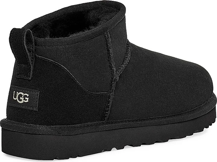 Men's Classic Ultra Mini Sheepskin Ankle Boots - Black - Size 10 - Image 3