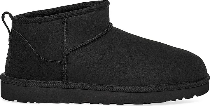 Men's Classic Ultra Mini Sheepskin Ankle Boots - Black - Size 10
