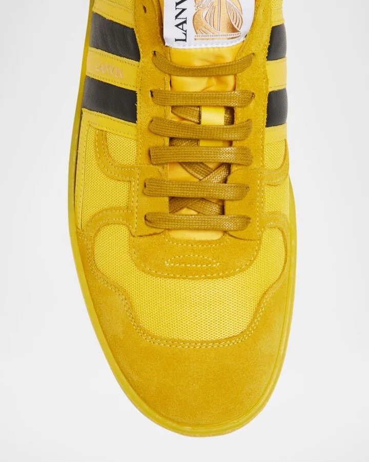 Men's Clay Leather and Mesh Low-Top Sneakers - Image 5