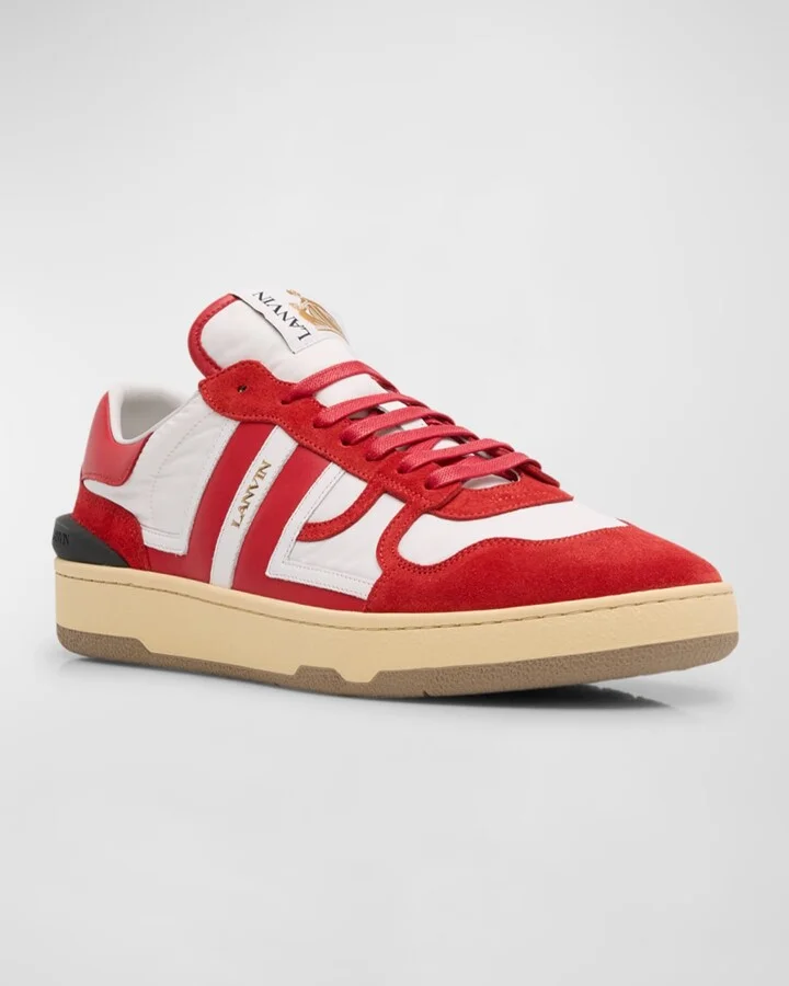 Men's Clay Suede and Nylon Low-Top Sneakers - Image 3