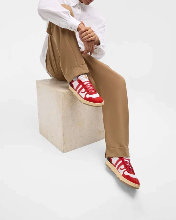Men's Clay Suede and Nylon Low-Top Sneakers - Image 4